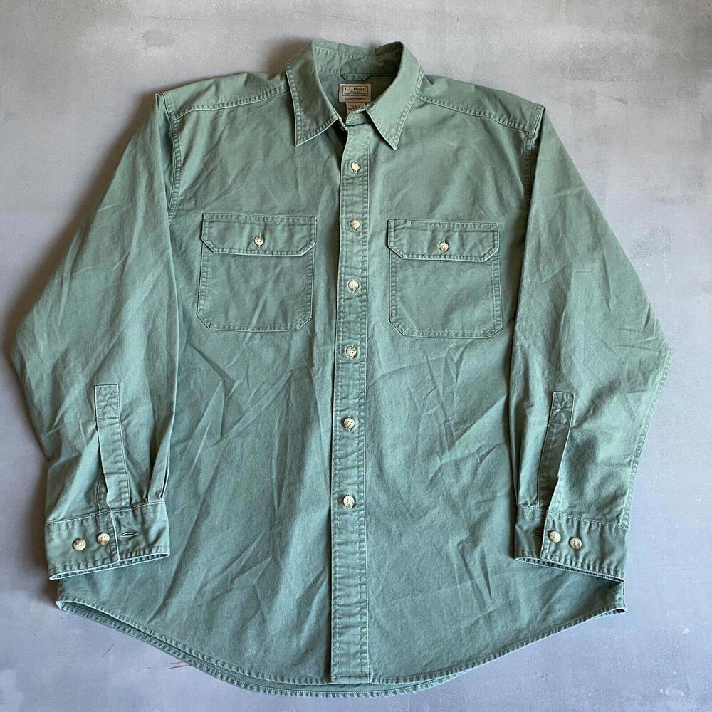 L.L. Bean Green Casual Button Down Shirt